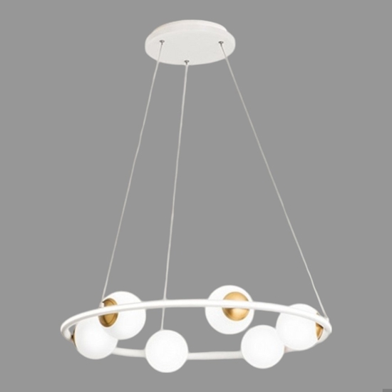 Perenz ball lampadario moderno bianco ottone per soggiorno