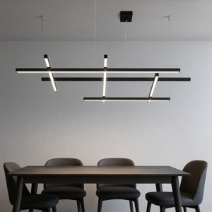 Lampadario net nero perenz led 80w per soggiorno moderno