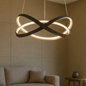 Lampadario led design moderno nero oro per sala da pranzo