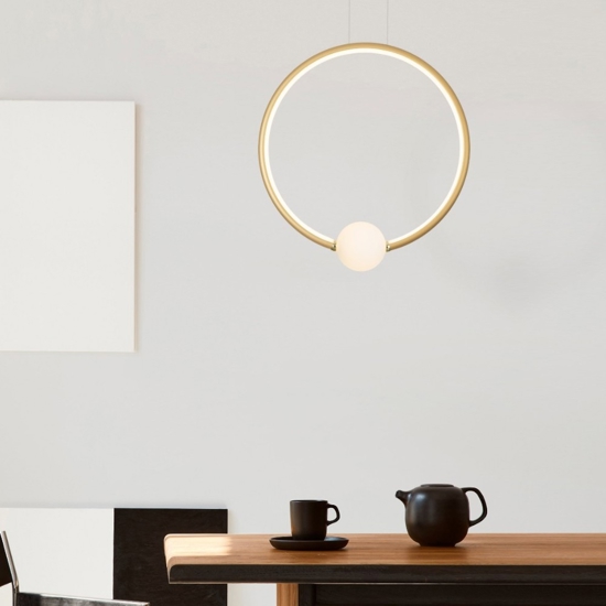 Lampadario oro dimmerabile per soggiorno moderno