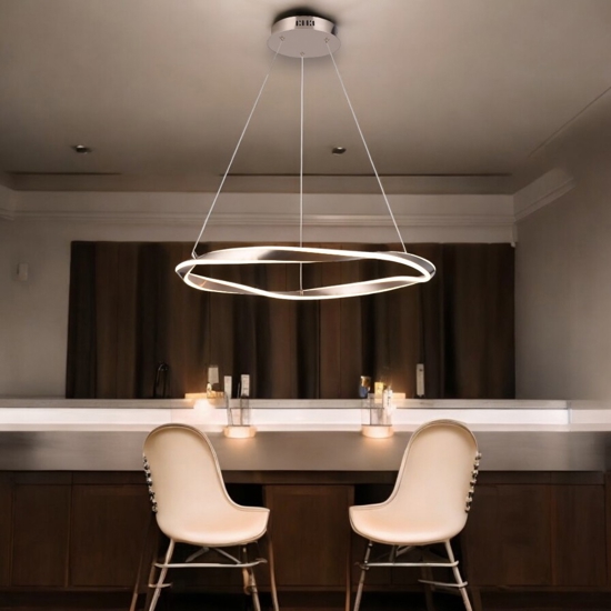 Lampadario led cerchio sabbia per soggiorno moderno