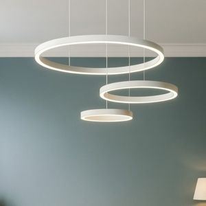 So soel 3 bianco ondaluce lampadario moderno cerchi led