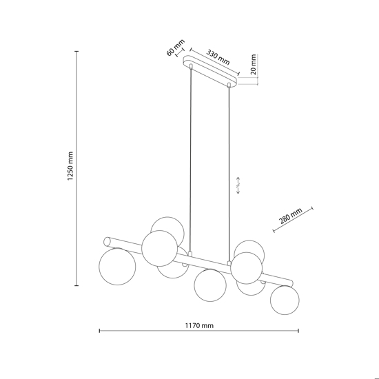 Lampadario moderno di legno per soggiorno sfere vetro bianco