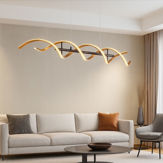 Lampadario moderno per salotto led da 2300k a 4000k colore oro