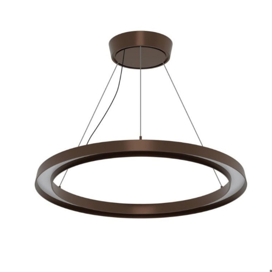 Lampadario led cerchio marrone linea light lira