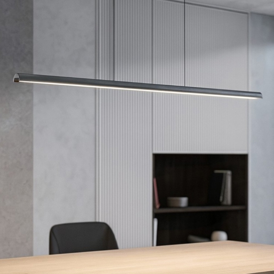 Halfpipe 2 linea light lampadario moderno cromo 143cm led 42w