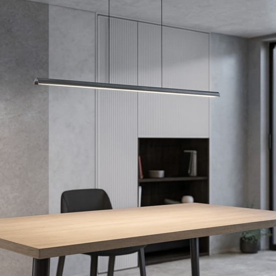 Halfpipe 2 linea light lampadario moderno cromo 143cm led 42w
