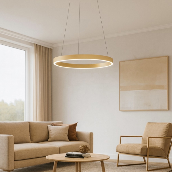 Lampadario criseide s p oro gea luce rotondo led 60w 3000k