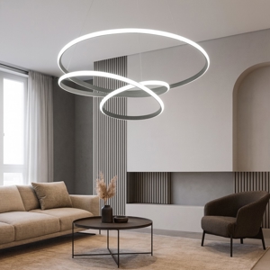 Lampadario diva s-s- titanio gea luce led 80w 3000k moderno