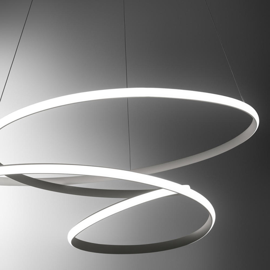 Lampadario diva s-s- titanio gea luce led 80w 3000k moderno