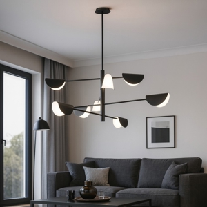 Maytoni mollis lampadario moderno colore nero 8 luci