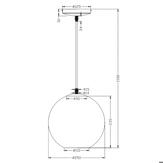 Lampadario moderno sferico in vetro