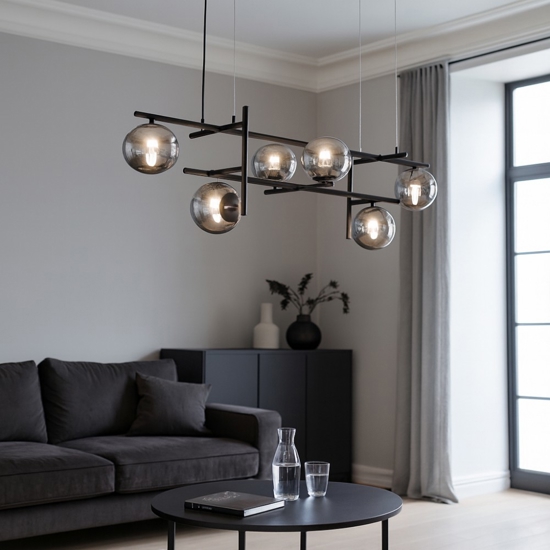 Ondaluce so jewel lampadario nero nero sfere vetro