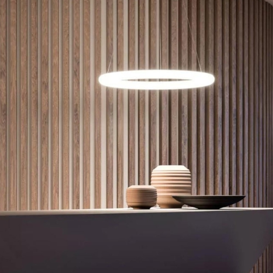 Polo linea light lampadario cerchio led moderno dimmerabile dali