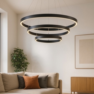 Maytoni rim lampadario moderno nero circolare led 4000k