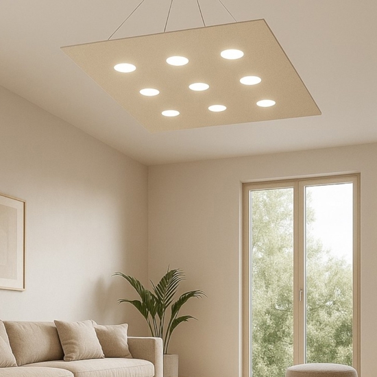 Toplight area lampadario quadrato sabbia per salone moderno
