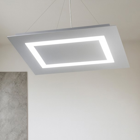 Lampadario rettangolare grigio moderno toplight carpet