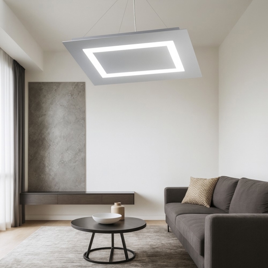 Lampadario rettangolare grigio moderno toplight carpet