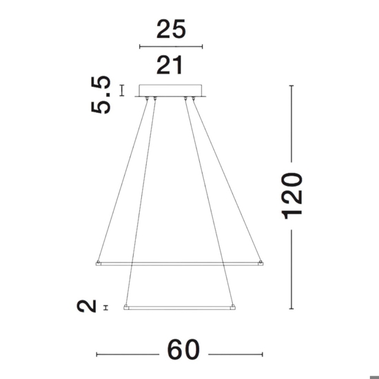 Lampadario moderno led 3000k cerchi cromo per soggiorno