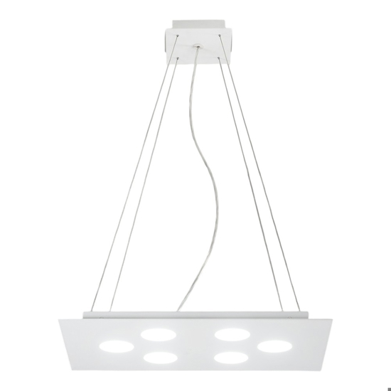 Lampadario moderno affralux flet rettangolare bianco luci sopra sotto
