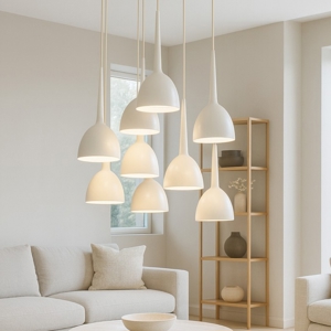 Visualizza i dettagli per Lampadario moderno per soggiorno bianco affralux bell Lampadario moderno per soggiorno bianco affralux bell