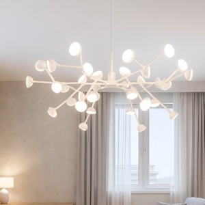 Lampadario led design moderno bianco per soggiorno