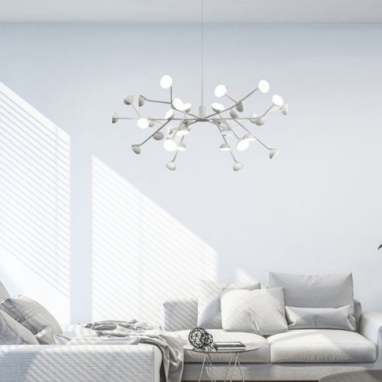 Lampadario led design moderno bianco per soggiorno