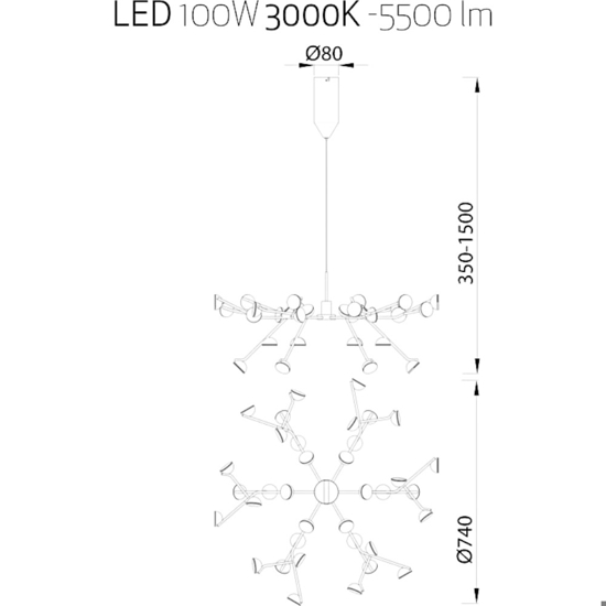 Lampadario led design moderno bianco per soggiorno