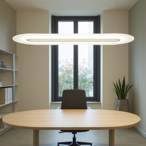 Optiline stilnovo lampadario moderno bianco led 47w dimmerabile