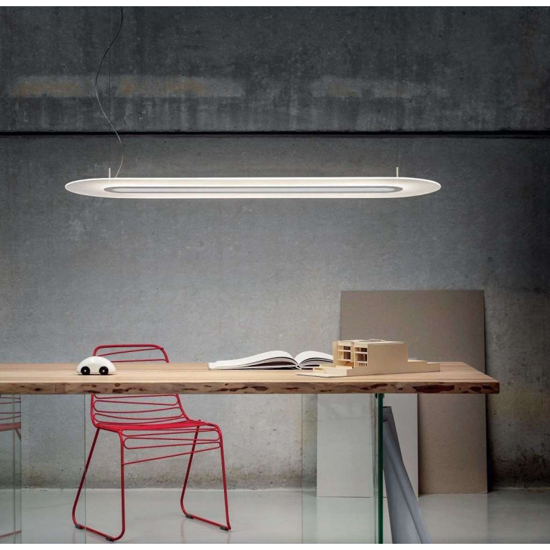 Optiline stilnovo lampadario moderno bianco led 47w dimmerabile