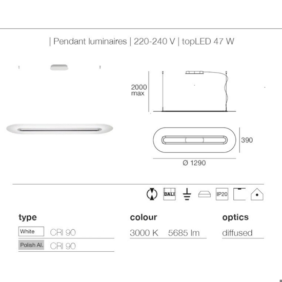 Stilnovo optline lampadario moderno led 3000k dimmerabile alluminio