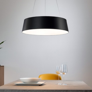 Lampadario moderno nero oxygen stilnovo led 50w 3000k dimmerabile biemissione