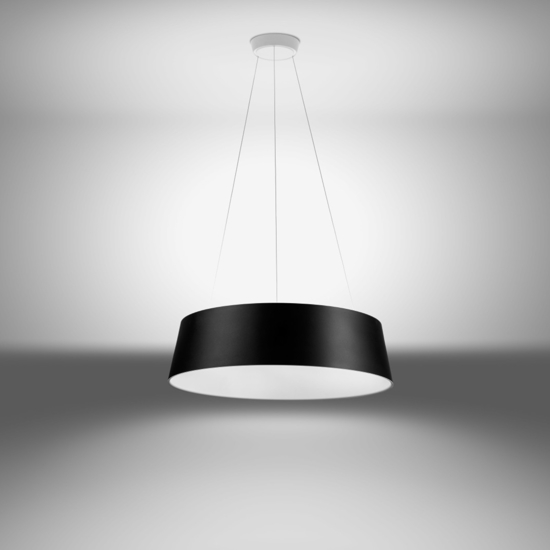 Lampadario moderno nero oxygen stilnovo led 50w 3000k dimmerabile biemissione