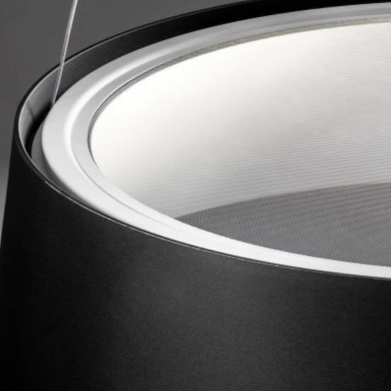Lampadario moderno nero oxygen stilnovo led 50w 3000k dimmerabile biemissione