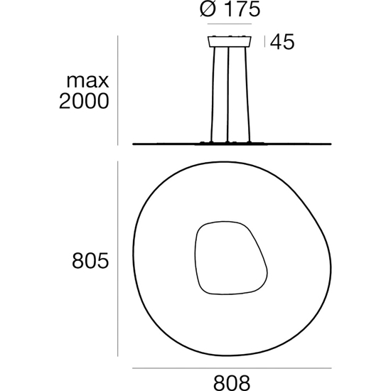 Lampadario antigua 80cm led 43w 3000k design moderno linea light