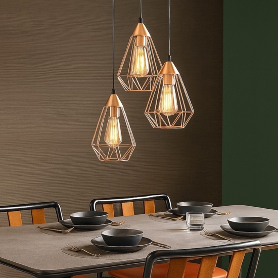 Tarbes eglo lampadario moderno rame per soggiorno