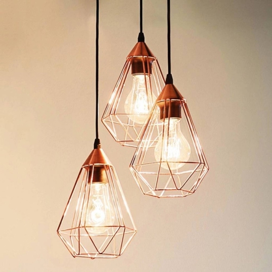 Tarbes eglo lampadario moderno rame per soggiorno