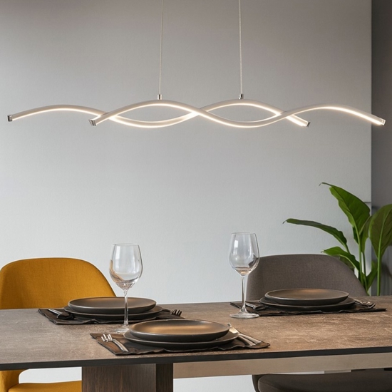 Lampadario moderno led 20w 3000k cromato per soggiorno lasana eglo