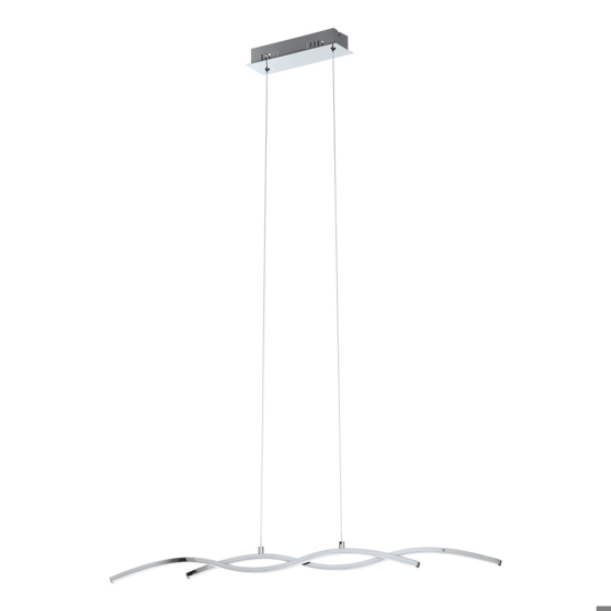 Lampadario moderno led 20w 3000k cromato per soggiorno lasana eglo