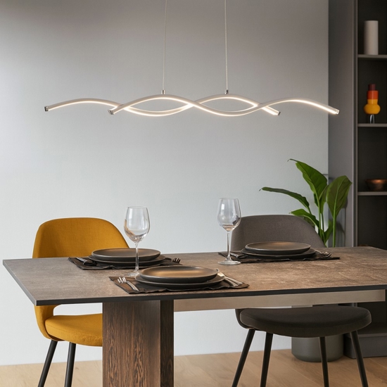 Lampadario moderno led 20w 3000k cromato per soggiorno lasana eglo
