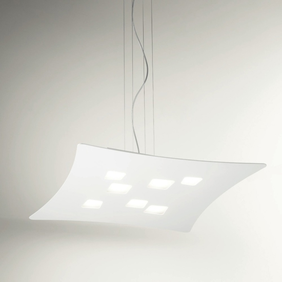 Lampadario moderno bianco gea luce isotta luce soipra e sotto