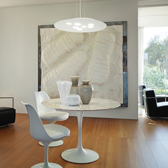 Gea luce luna lampadario moderno bianco luce sopra e sotto
