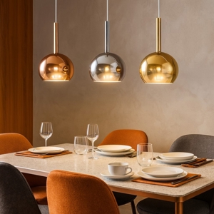 Lampadario moderno sfere rame cromo oro toplight