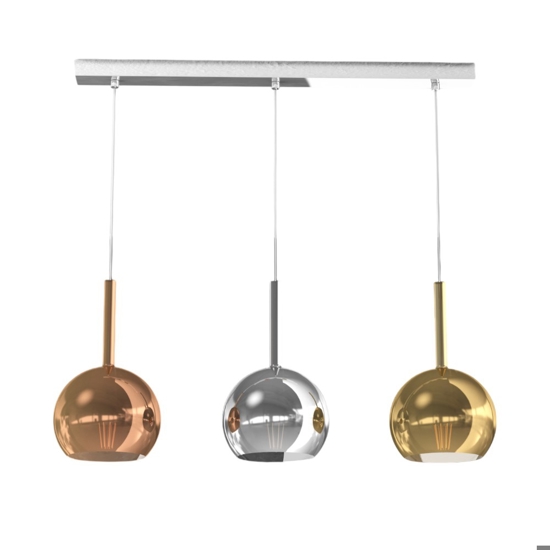 Lampadario moderno sfere rame cromo oro toplight