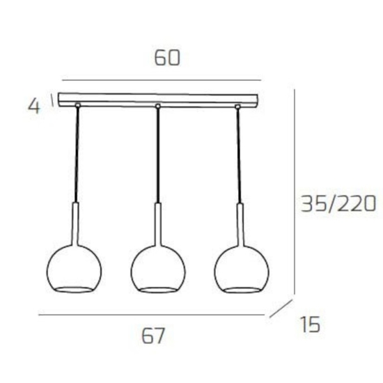 Lampadario moderno sfere rame cromo oro toplight
