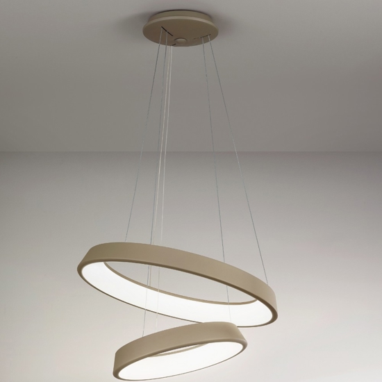 Affralux lampadario diodi sabbia led 82w 3200k cerchi per soggiorno