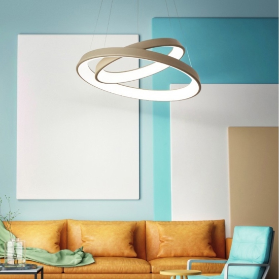 Affralux lampadario diodi sabbia led 82w 3200k cerchi per soggiorno