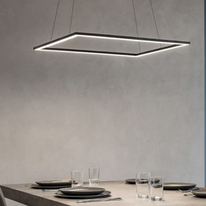 Lampadario moderno led 68w 3000k bianco affralux quattro