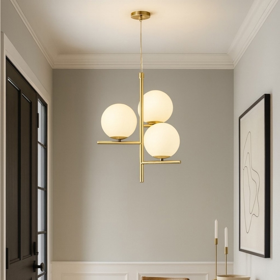 Lampadario oro ottone stile contemporaneo