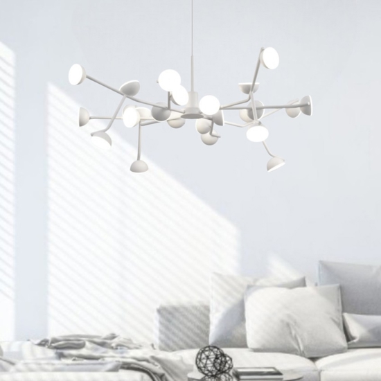 Lampadario moderno led 72w 3000k bianco per soggiorno